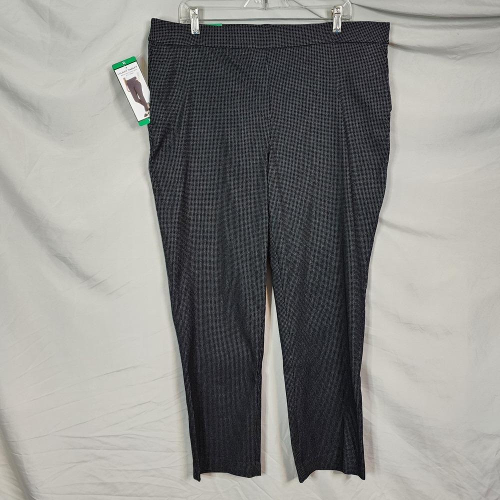 Women's Charcoal Pinstripe Pull-On Work Pants